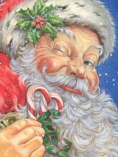 Weihnachtsmann mit Zuckerstangen