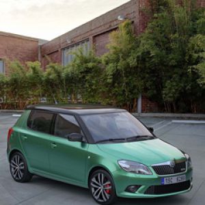 Grünes Skoda Auto