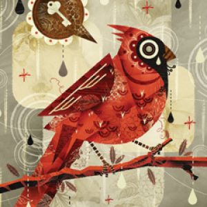 Bunte Vogelillustration