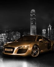 Luxus Audi R8 in der Stadtlandschaft