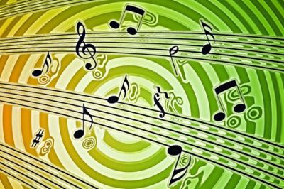 Buntes Musiknoten-Hintergrund