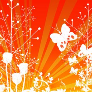 Lebendiges Blumen- und Schmetterlingsdesign