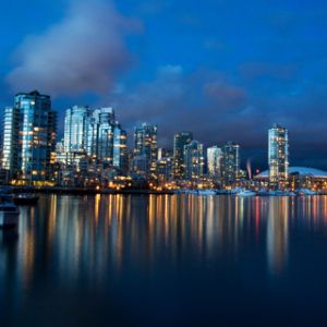 Vancouver Skyline bei Nacht