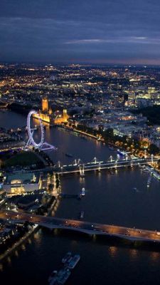 Nächtliche Aussicht auf das London Eye
