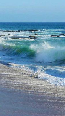 Ozeanwellen und Strand