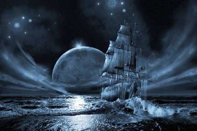 Mystisches Schiff im Weltraum