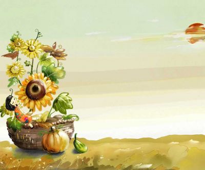 Sonnenblumenkorb Illustration