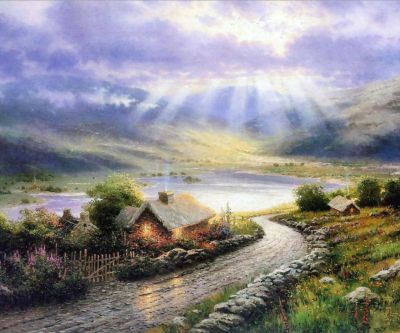 Ruhige Landschaft mit Sonnenlicht