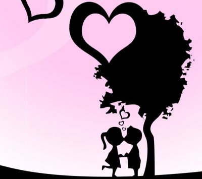 Romantische Silhouette Liebe