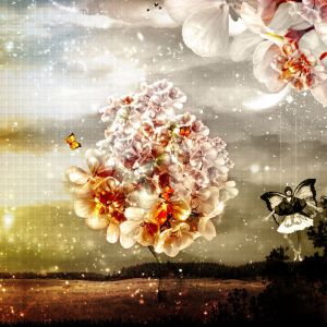 Fantastische Blumenlandschaft