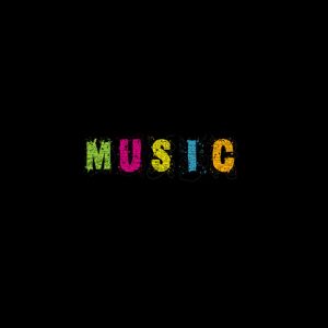 Bunte Musiktypografie