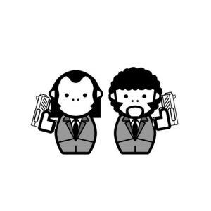 Cartoonfiguren mit Waffen