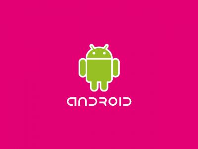 Android-Logo auf Pinkem Hintergrund