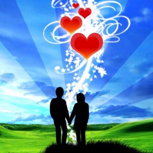 Romantische Herzen in der Natur