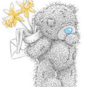 Süßer Teddybär mit Blumen
