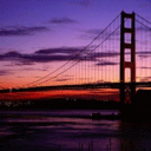 Sonnenuntergang über der Golden Gate Bridge