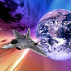 Futuristisches Jet im Weltraum