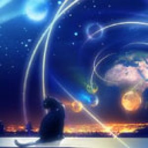 Kosmische Katze im Weltraum
