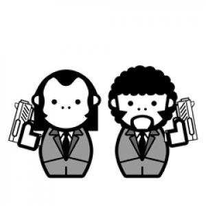 Cartoonfiguren mit Waffen