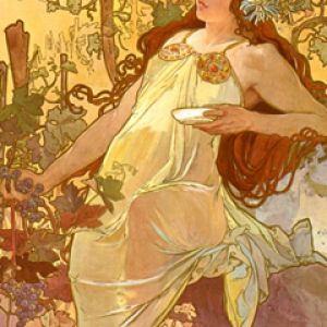 Art Nouveau Frau mit Trauben
