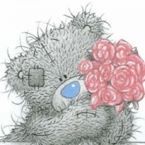 Süßer Bär mit Rosen