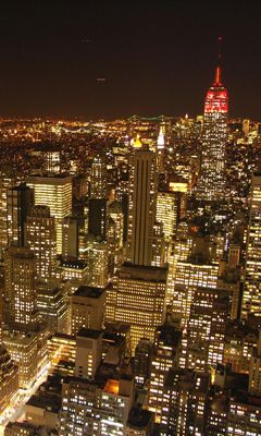 New Yorker Skyline bei Nacht