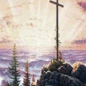 Bergkreuz bei Sonnenaufgang