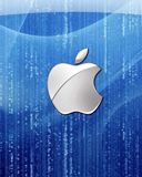 Apple-Logo auf Blauem Hintergrund