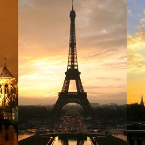 Pariser Wahrzeichen bei Sonnenuntergang