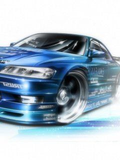 Blaue Rennwagen-Illustration