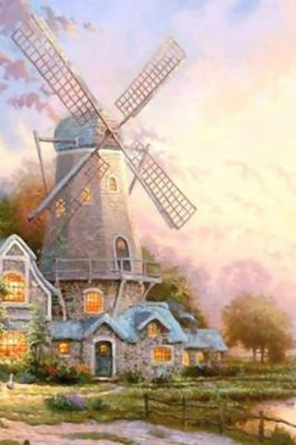 Charmante Windmühle Landschaft