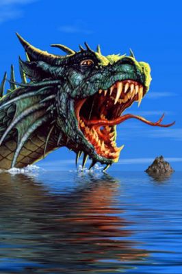 Majestätischer Drache im Wasser
