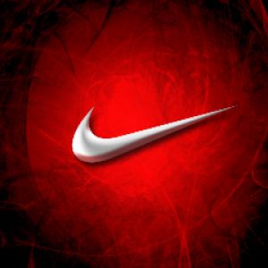 Nike-Logo auf Rotem Hintergrund
