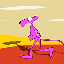 Animierte Pink Panther beim Laufen