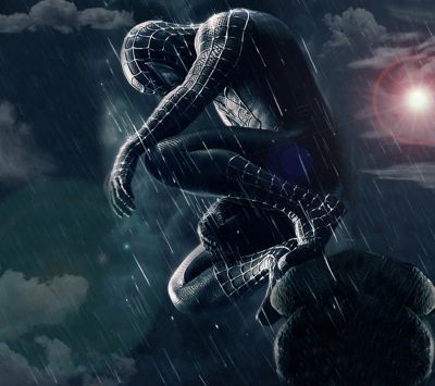 Spider-Man im Regen