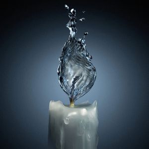 Wasserflamme Kerze