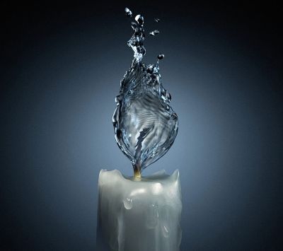 Wasserflamme Kerze