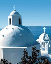 Weiße Kuppeln von Santorini