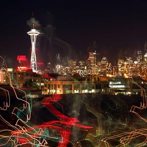 Nachtsicht auf Seattle