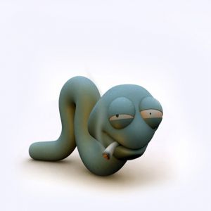 Lustiger Cartoon-Wurm Charakter