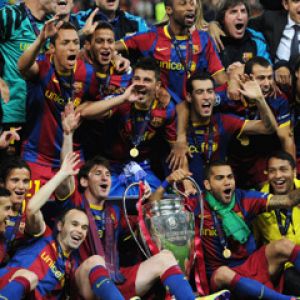 Champions Feier FC Barcelona