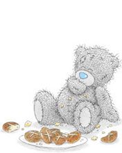 Niedlicher Teddy mit Keksen