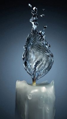 Wasser Flamme Kerze