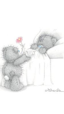 Niedliche Teddybären mit Blume