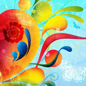 Buntes Abstraktes Blumenmuster