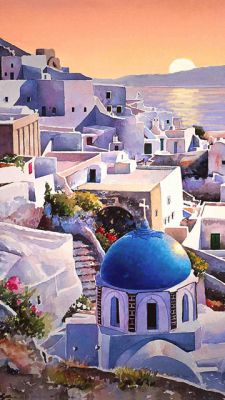 Sonnenuntergang in Santorin