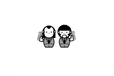 Cartoonfiguren mit Waffen