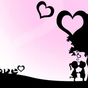 Romantische Silhouette Liebe