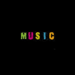 Bunte Musik-Typografie