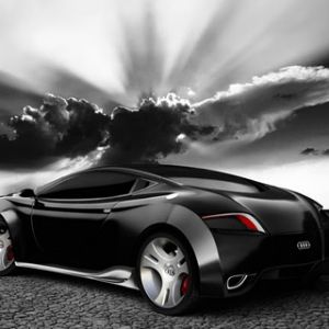 Elegantes schwarzes Audi Konzeptauto